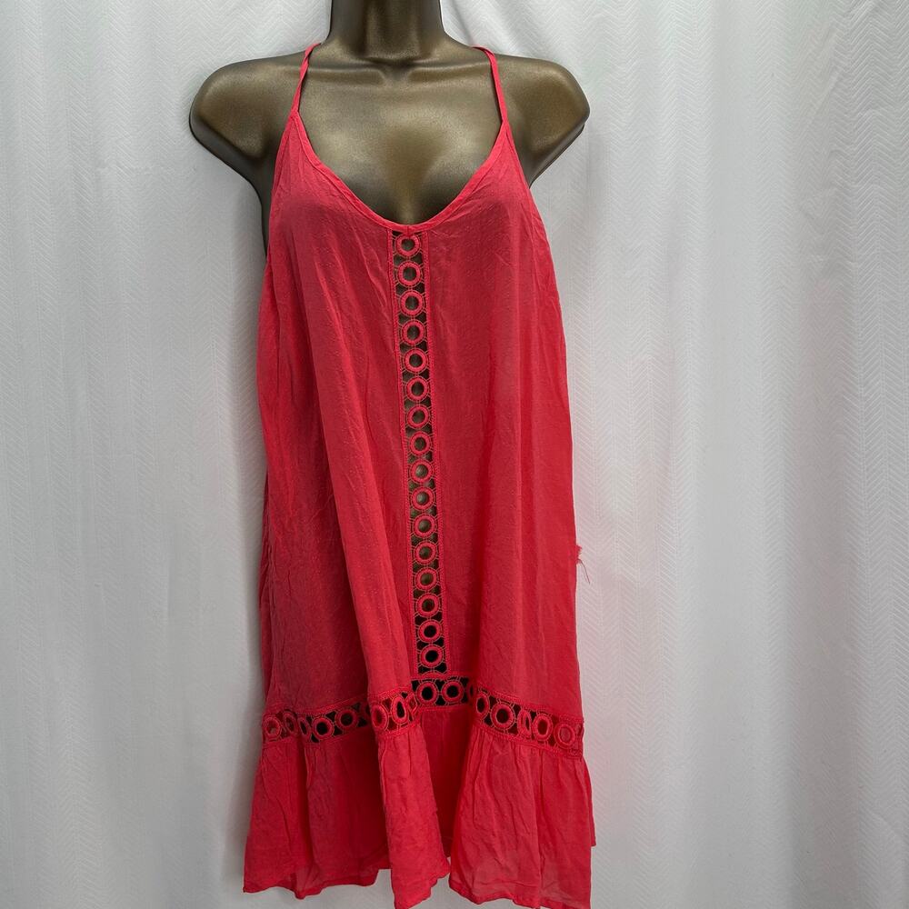 Chelsea 28 pink Paradise mini dress cover up sleeveless crochet